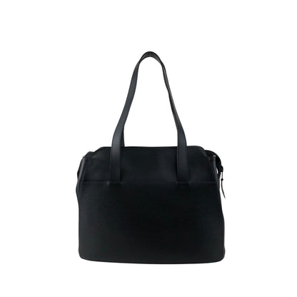 Yves Saint Laurent Logo Handbag Totebag Black Vintage hwe52c