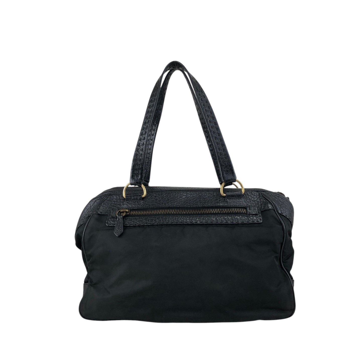 PRADA Triangle Logo Front Pocket Totebag Black Vintage 8vzd5r