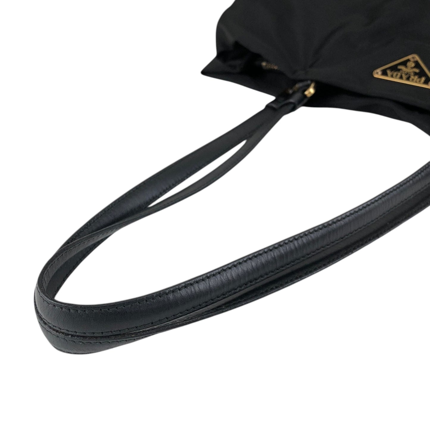 PRADA Tessuto Triangle Logo Handbag Totebag Black Vintage p8z2vd