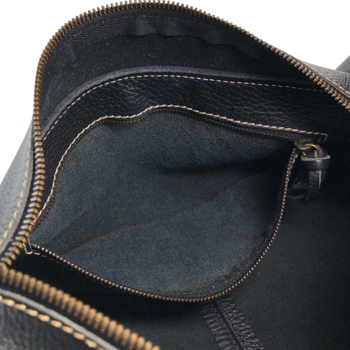 miu miu Logo Embossed Handbag Hobobag Black Vintage 438w43