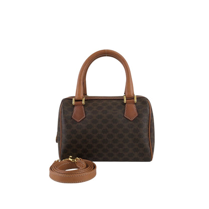 CELINE Macadam Two-way Handbag Shoulder bag Brown Vintage irexp5