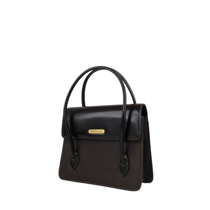 BURBERRY Logo Handbag Brown Vintage fpn5te