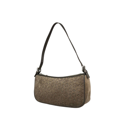 CELINE C Macadam Shoulder bag Light Brown Vintage ntvdgb
