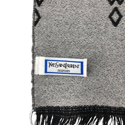 Yves Saint Laurent YSL Logo Scarf Black Vintage wswp3z