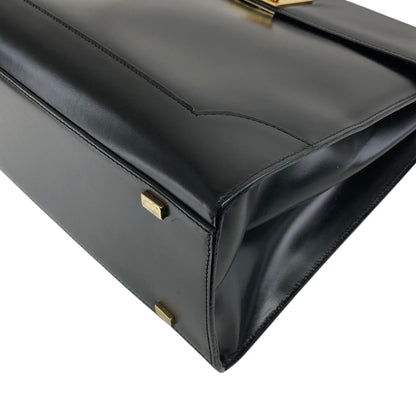 CELINE Gancini Toggle Clasp Handbag Black Vintage gpjwxc