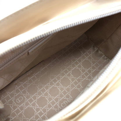 Christian Dior Lady Dior Logo Embossed Handbag Beige Vintage rnt3g4