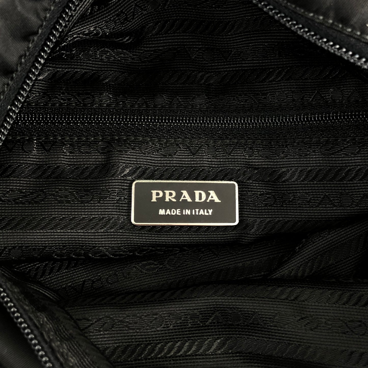 PRADA Tessuto Triangle Logo Totebag Black Vintage jztkxu