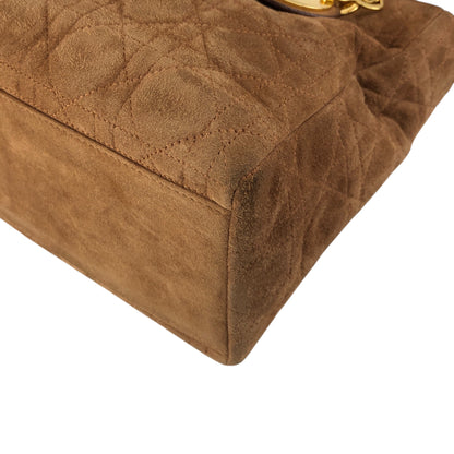 Christian Dior Lady Dior Cannage Two-way Handbag Shoulder bag Brown Vintage thfb5y