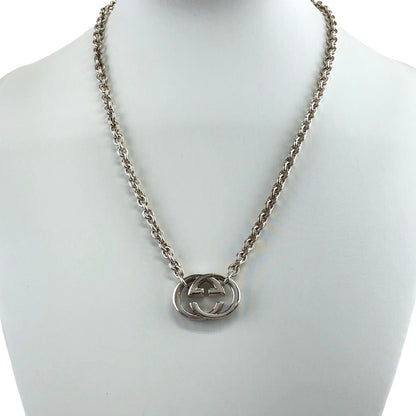 GUCCI Interlocking Necklace Silver Vintage se2ct2
