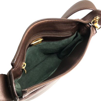 LOEWE Logo Embossed Shoulder bag Brown Vintage u3fpkx