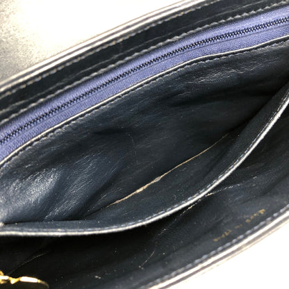 CELINE Blason Turn LocK Shoulder bag Navy Vintage uaxp5e