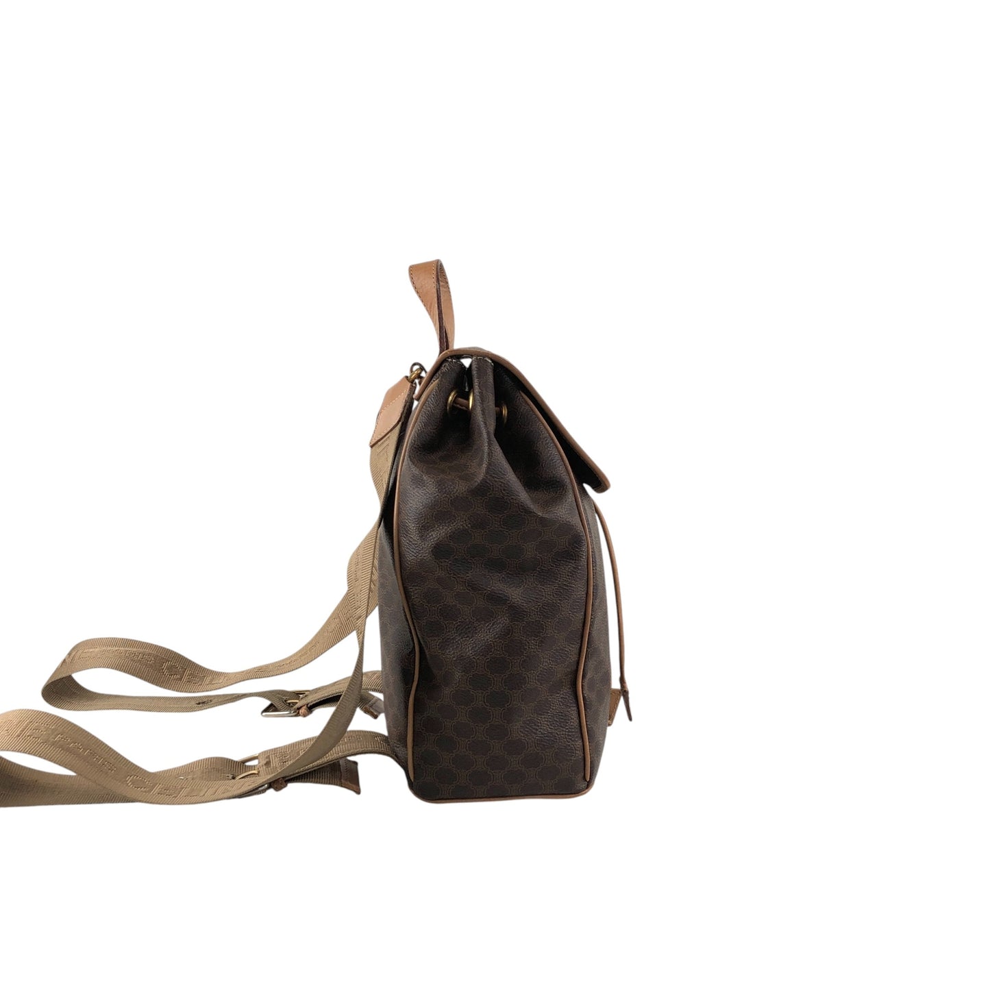 CELINE Macadam Gancini Backpack Brown Vintage jgndep
