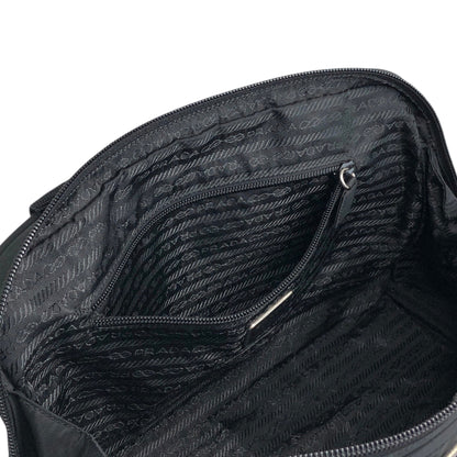 PRADA Triangle Logo Padlock Handbag Black Vintage n4a2rw