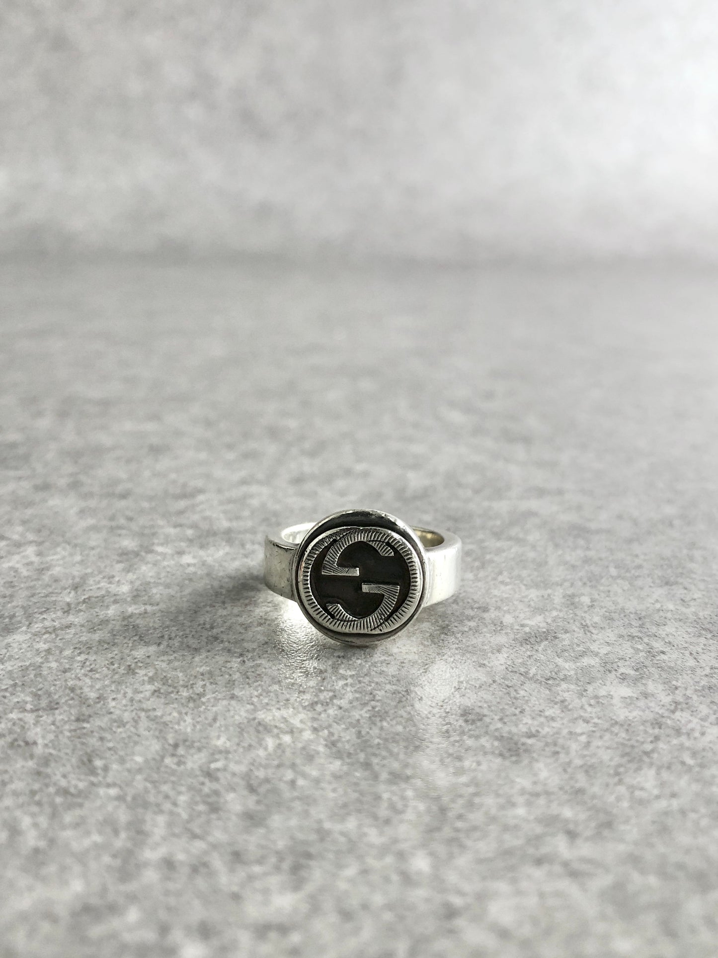 GUCCI Interlocking SILVER925 Ring Silver Vintage tbd5y7
