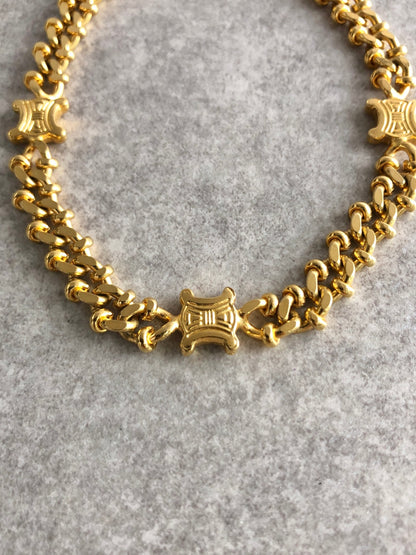 CELINE Blason Bracelet Gold Vintage dev4x7