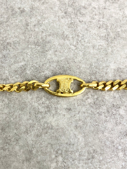 CELINE Blason Bracelet Gold Vintage 4w8ads