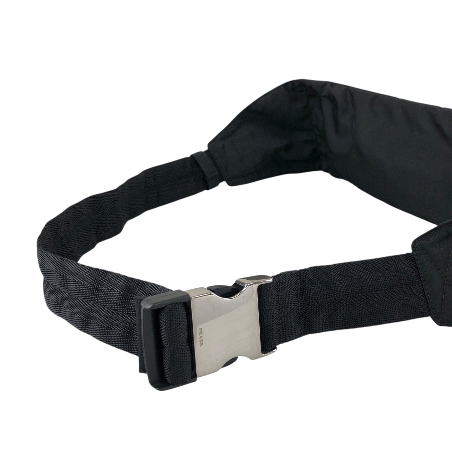 PRADA Tessuto Triangle Logo Sling bag Black Vintage ty7usc