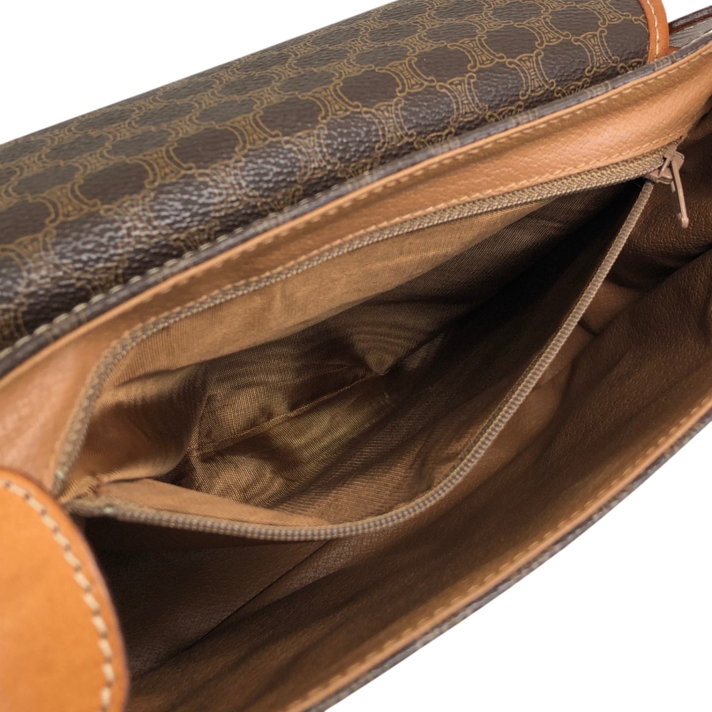 CELINE Macadam Blason Shoulder bag Brown Vintage 6pmbjw