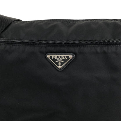 PRADA Triangle Logo Shoulder bag Black Vintage ik68if