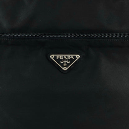 PRADA Tessuto Triangle Logo Front Zipper Totebag Black Vintage vda5bg
