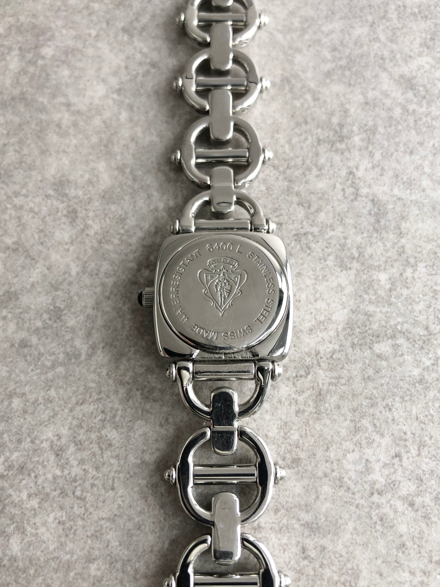 GUCCI Logo Quartz Watch Silver 6400L Vintage kph2tw