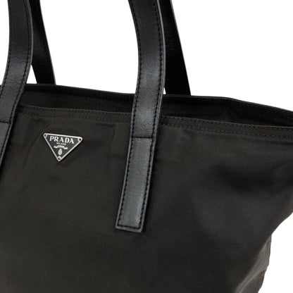 PRADA Tessuto Triangle Logo Handbag Brown Vintage 8wyzby