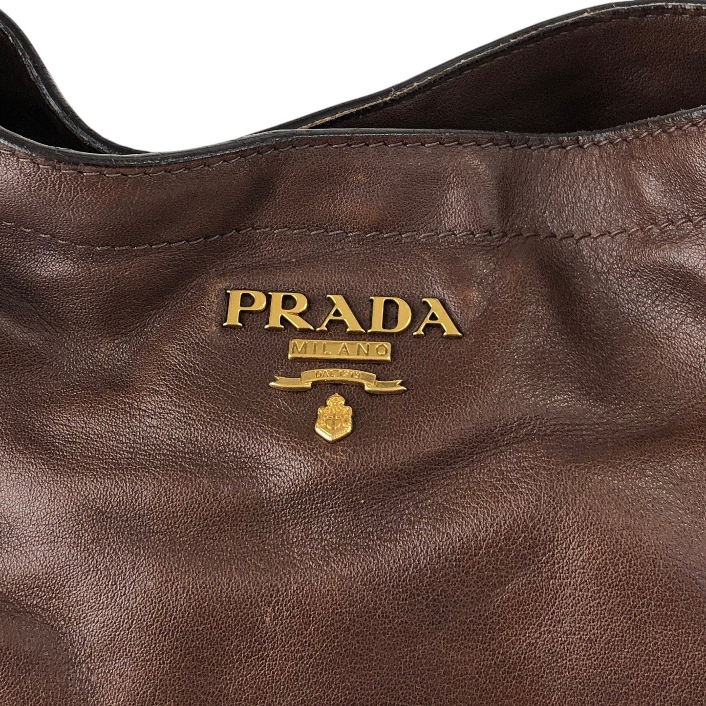 PRADA Logo Totebag Brown Vintage sznhvb