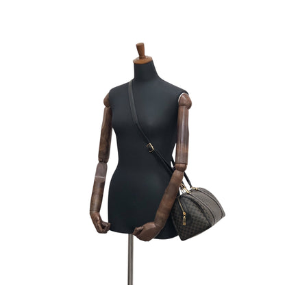 CELINE Macadam Two-way Handbag Shoulder bag Black Vintage ufhk7t
