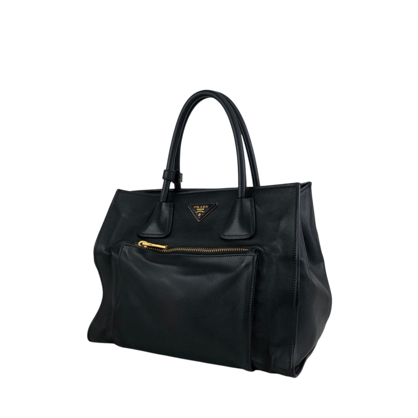 PRADA Triangle Logo Two-way Handbag Shoulder bag Black Vintage d2mxxu