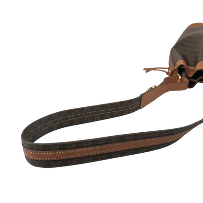 CELINE Macadam Blason Drawstring Shoulder bag Brown Vintage ywg4rj