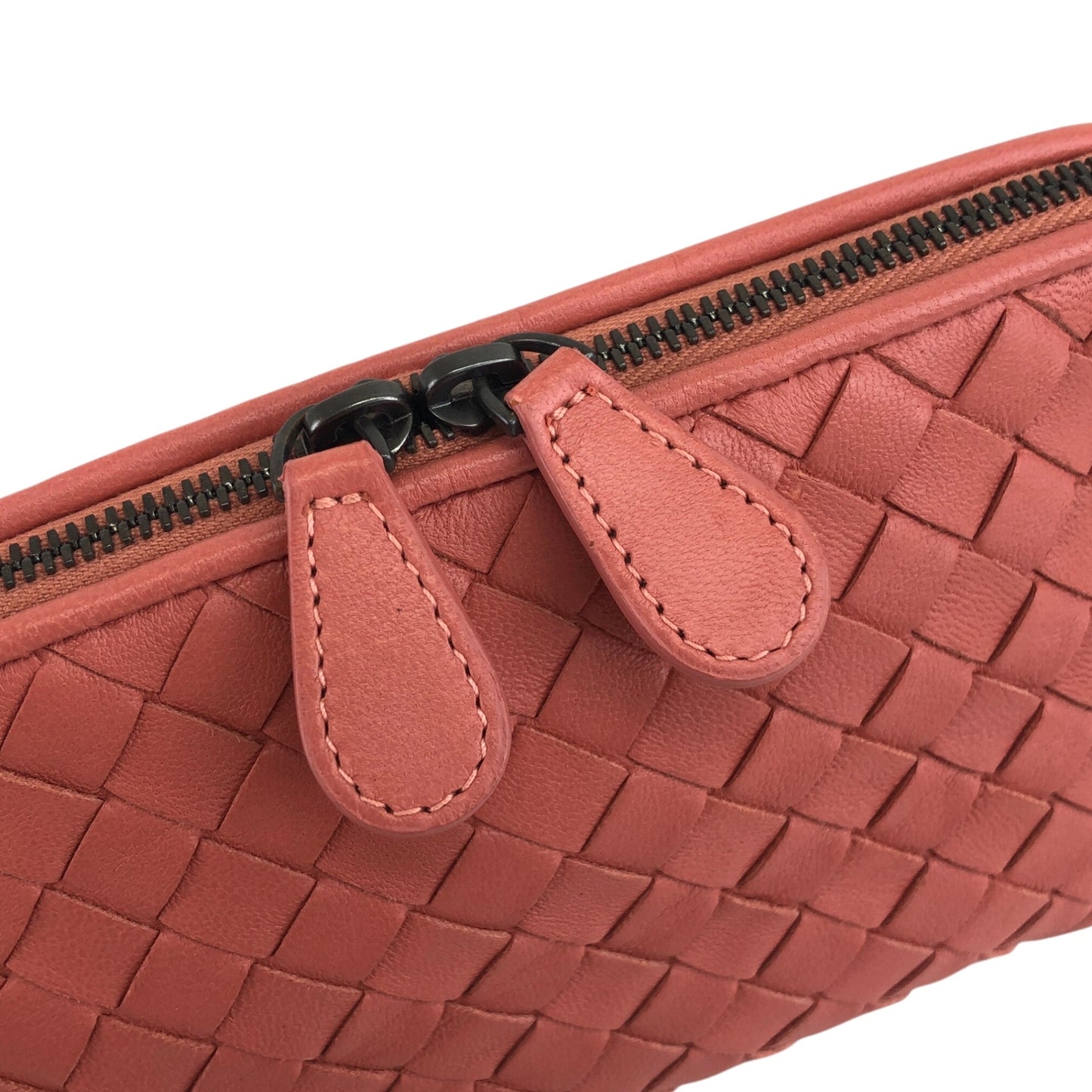 Bottega Veneta Intrecciato Pouch Red Brown Vintage fyjhr7