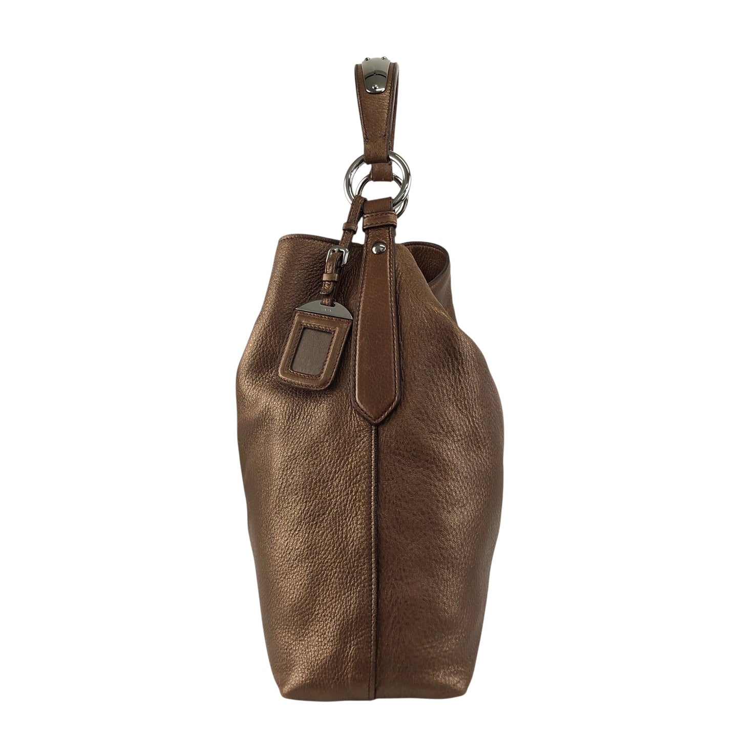 PRADA Logo Shoulder bag Hobobag Brown Vintage ufndas
