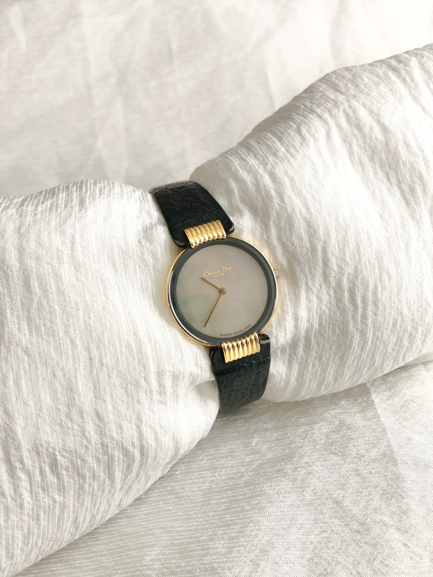 Christian Dior Quartz Watch Black Vintage ayfm3x
