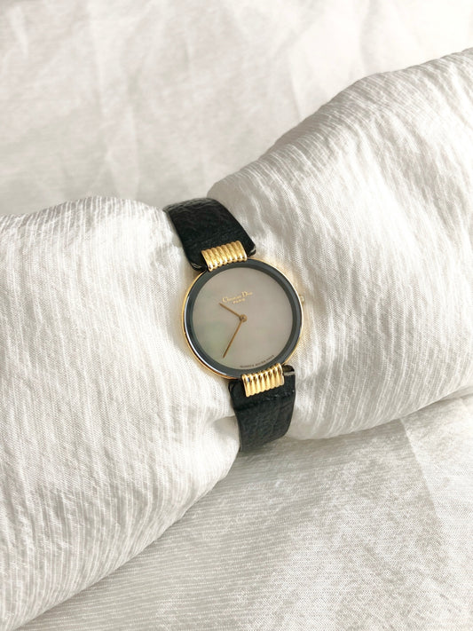 Christian Dior Quartz Watch Black Vintage ayfm3x