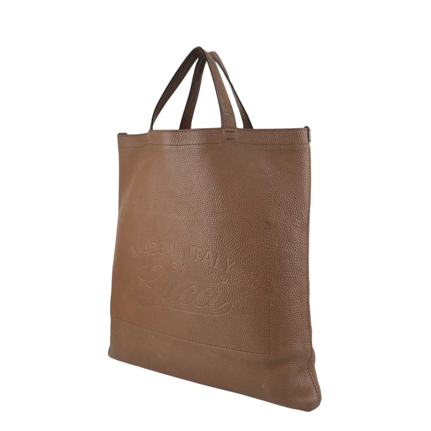 GUCCI Logo Embossed Totebag Brown Vintage 7tbu4m