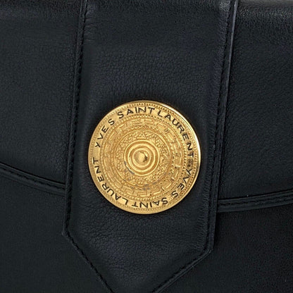 Yves Saint Laurent Medal Chain Shoulder bag Black Vintage 7mstfw