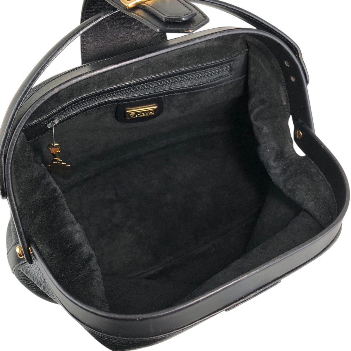 GUCCI Horse Bit Top Handle Handbag Black Vintage ied7b7