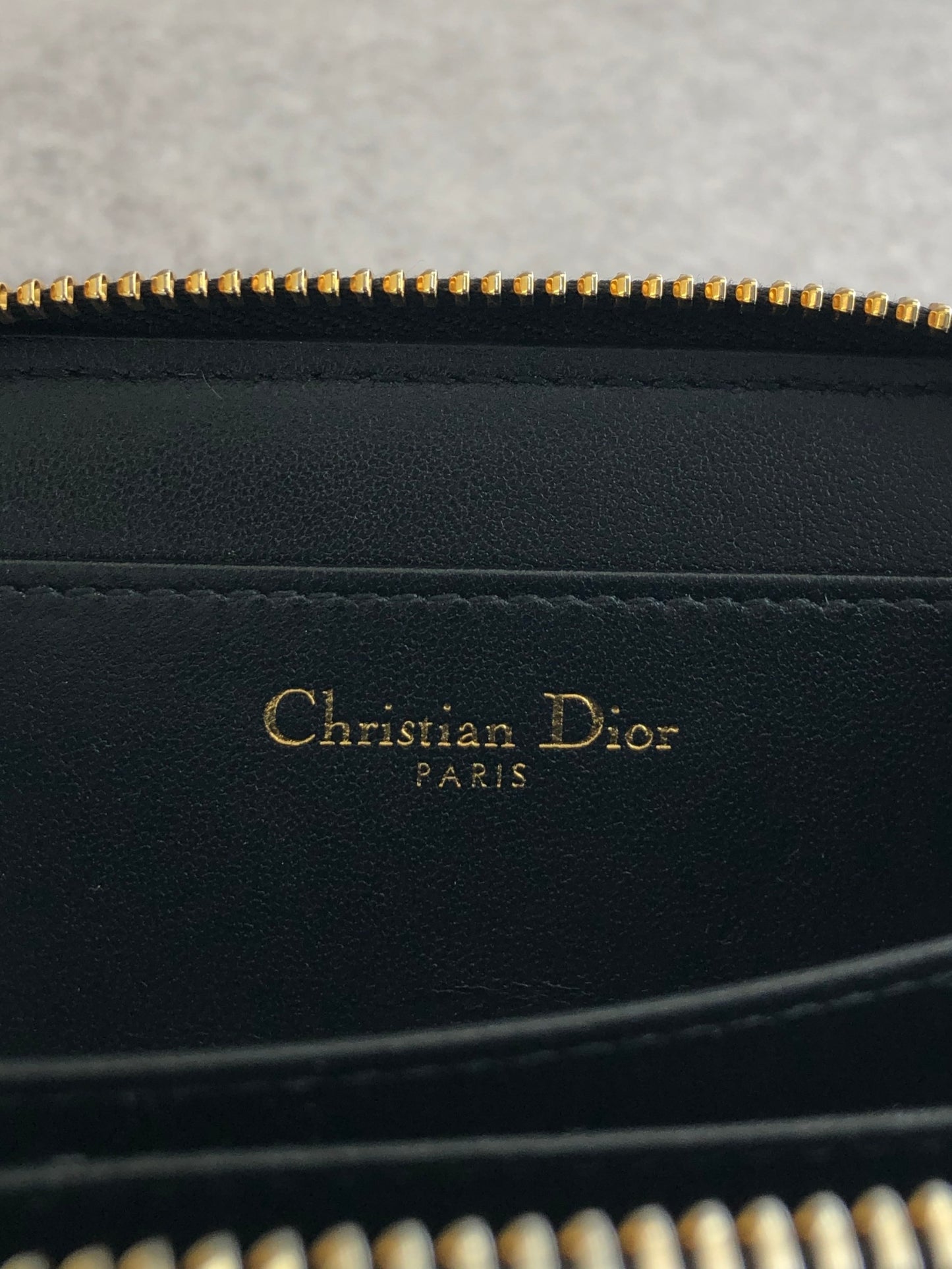 Christian Dior CD Logo Coin Purse Black Vintage hhfipp