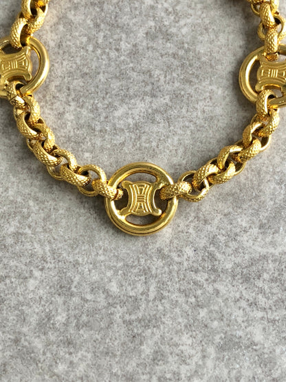 CELINE Triomphe Bracelet Gold Vintage 4ks7z7