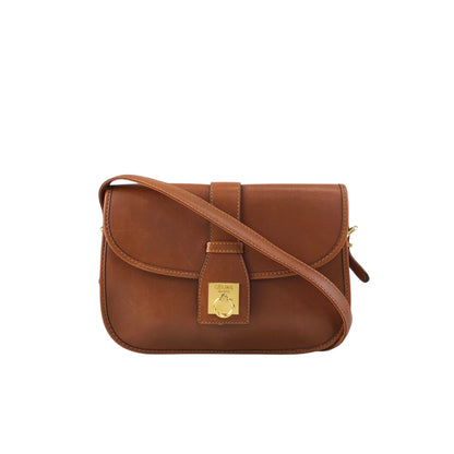 CELINE Gancini Shoulder bag Brown Vintage 4x8mbp