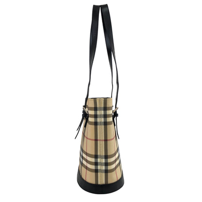 BURBERRY Check Totebag Beige×Black Vintage axf6bg