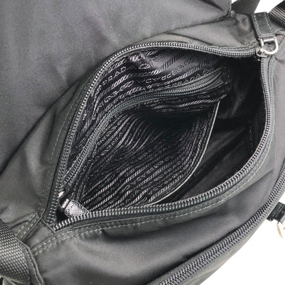 PRADA Triangle Logo Shoulder bag Black Vintage c3szxv