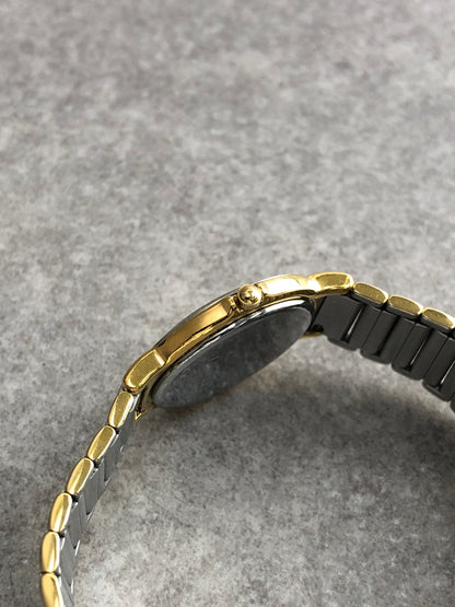 Yves Saint Laurent YSL Logo Quartz Watch Gold×Silver 2200-228481 Vintage wgv3bg