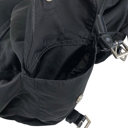 PRADA Tessuto Triangle Logo Double Pocket  Backpack Black Vintage 3pvjac