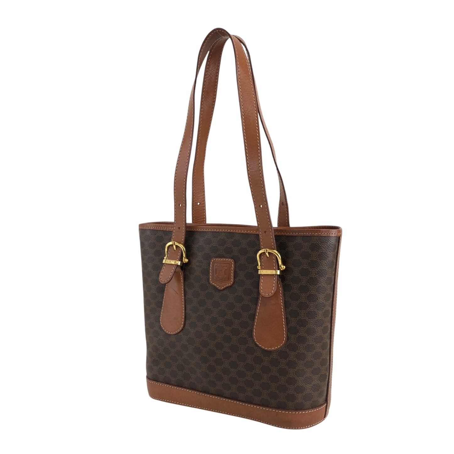 CELINE Macadam Blason Handbag Shoulder bag Brown Vintage 68dy6u