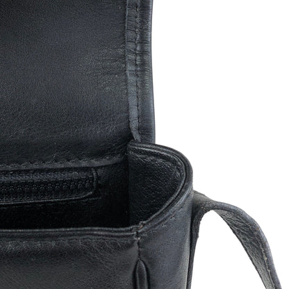 CELINE Gancini Shoulder bag Black Vintage b3ugaa