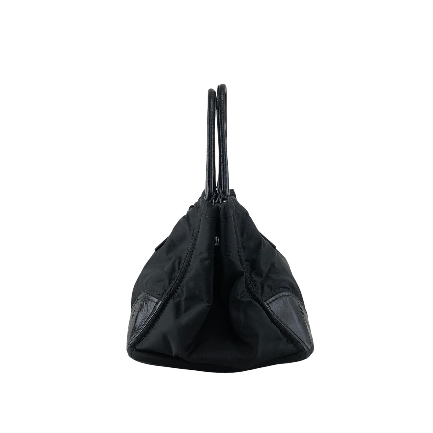 PRADA Triangle Logo Handbag Totebag Black Vintage wd67a4