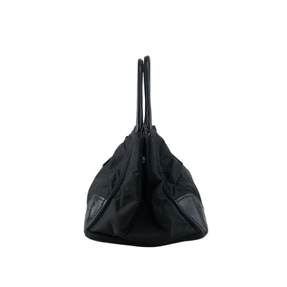 PRADA Triangle Logo Handbag Totebag Black Vintage wd67a4