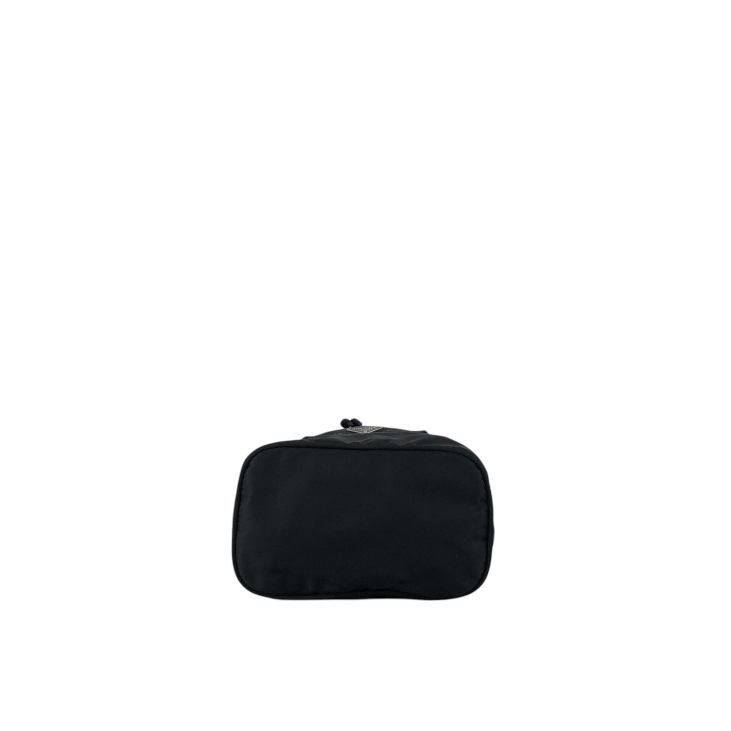 PRADA Tessuto Triangle Logo Drawstring Small Handbag Black Vintage bebvsv