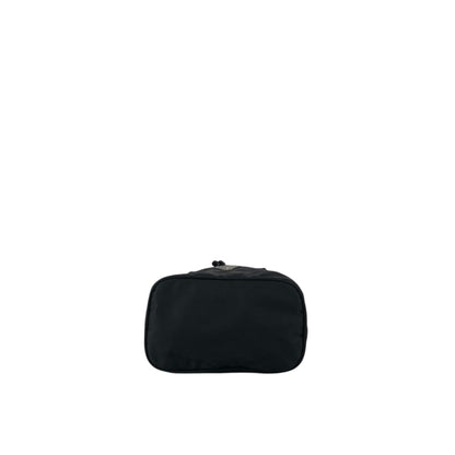PRADA Tessuto Triangle Logo Drawstring Small Handbag Black Vintage bebvsv